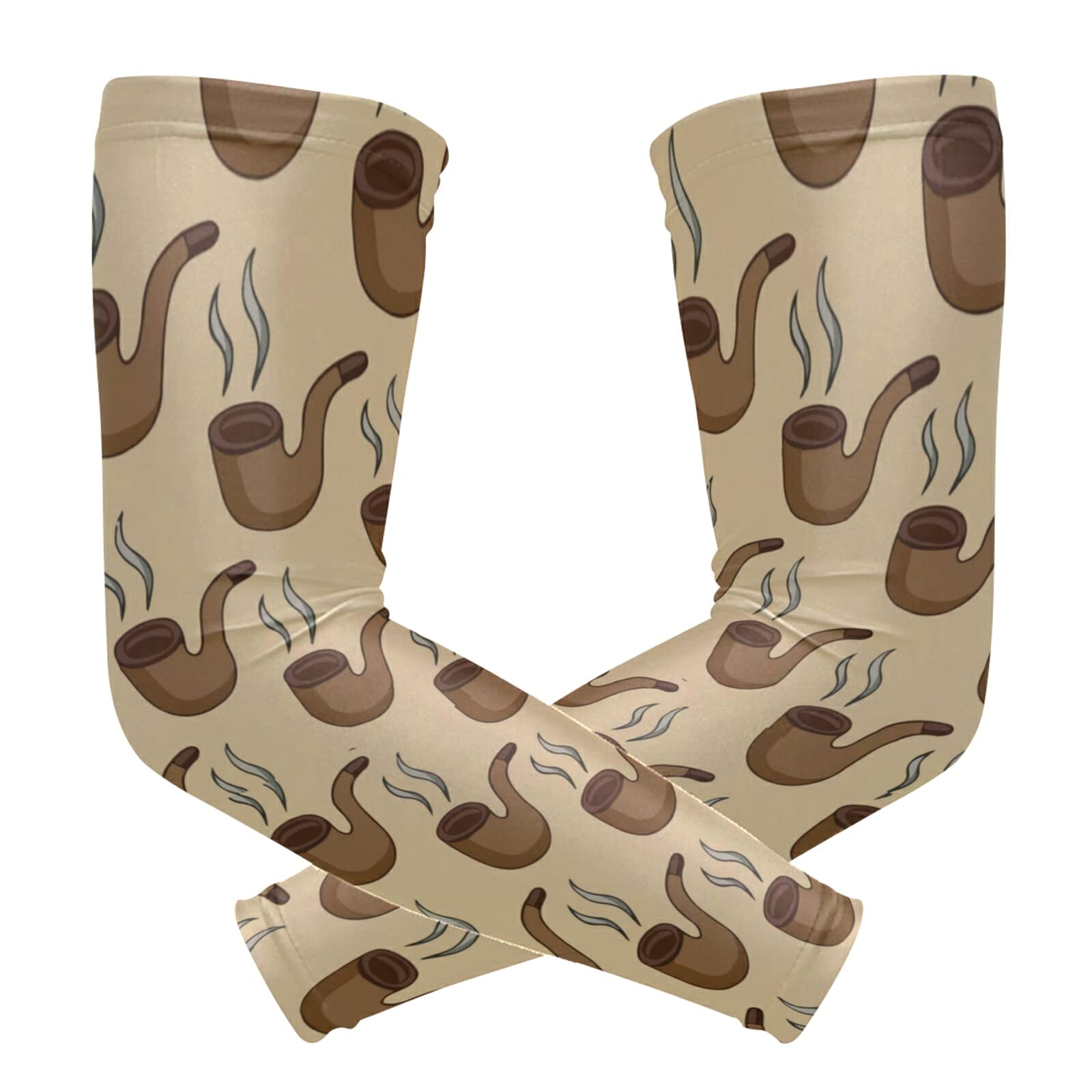 Seamless Smoke Pipes with Smoke 1 Pair Cooling Sports Arm Sleeves, Cover Uv Sun Protection Warmer for Sports Men Women Running Golf Cycling Riding Jogging