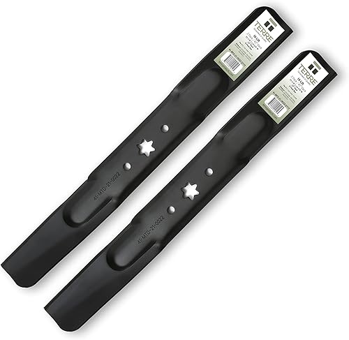 Terre Products, paquete de 2 cuchillas para cortacésped de alta elevación, cubierta de 42 pulgadas, compatible con Cub Cadet RZT, XT1, XT2,