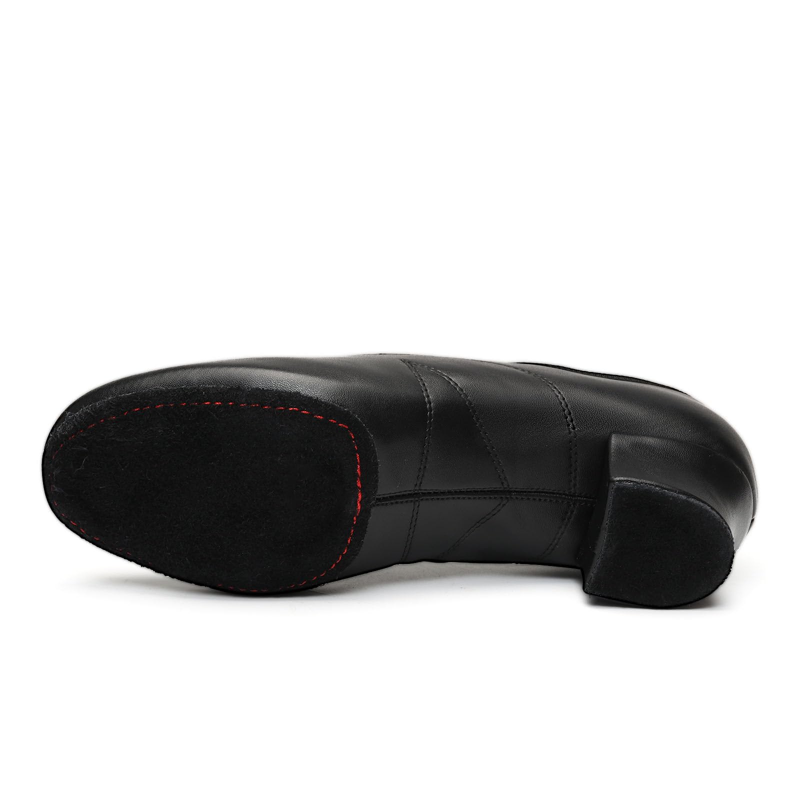 Scarpe da ballo in pelle nera tacco cubano per jazz swing tango latino