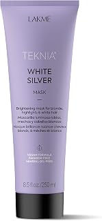 Lakme Teknia White Silver Mask | Toning Purple Hair Mask for Blonde, Highlights, Bleached and White hair | Removes Yellow and Brassy Tones (250 ml)