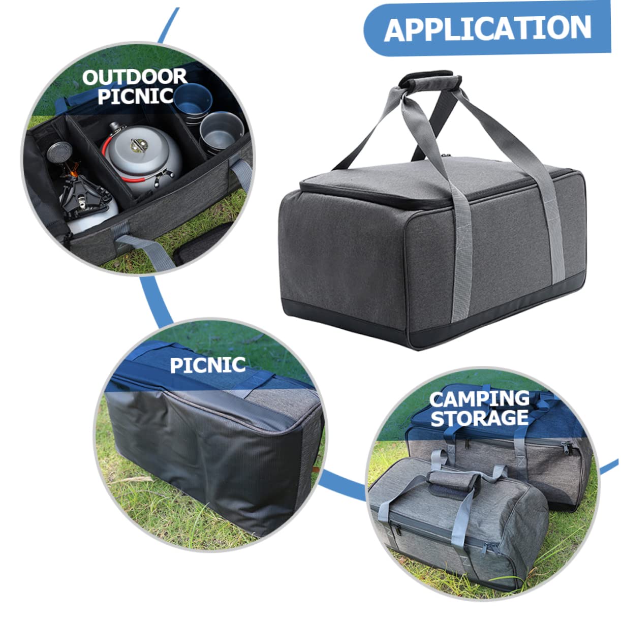 Happyyami Outdoor Camping Kit Pot Set Power Supply Bag Kitchen Organizer Camping Water Container Cookware