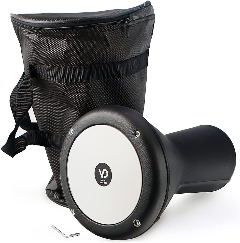 Oriental Small Darbuka Drum Percussion Cast Aluminium with Leather Cover black