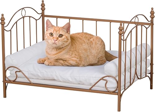 Sofá Cama para Perros, Cama para Gatos, Sofá para Mascotas con Estructura Metálica, Camas para Mascotas con Funda Lavable, Sofá para Perros de