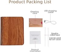 Vista 7 de XIUDI 8 Colors Small Folding Book Lamp,Wooden Book Lights,Upgraded Version Portable Desk Light,Novelty LED Paper Lantern with USB Rechargeable Night