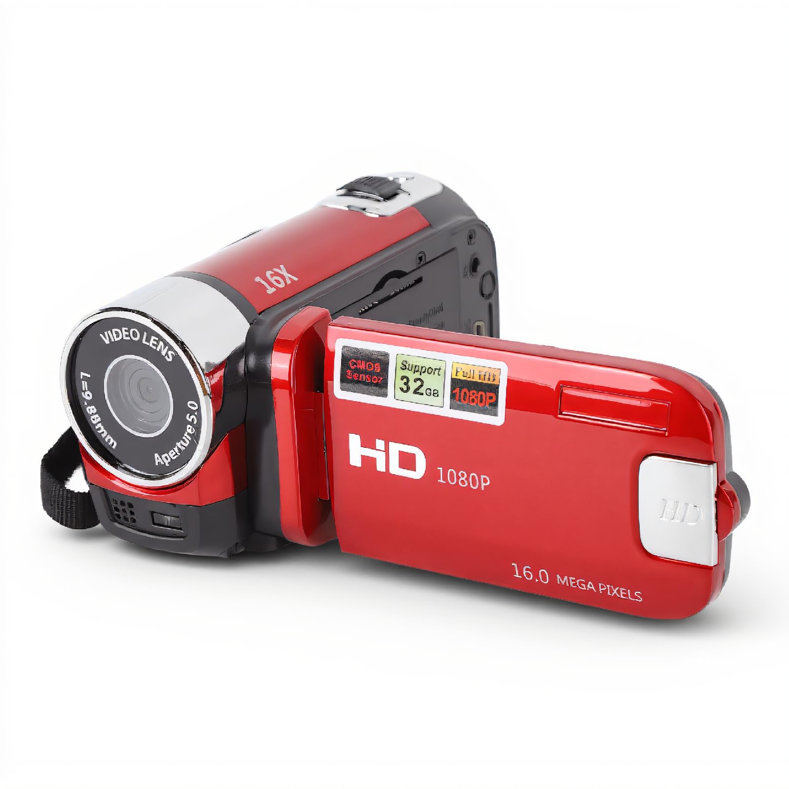 Jectse Caméscope Vidéo Portatif, Mini Caméscope DV 4K 48 MP avec écran Rotatif TFT de 2,7 Pouces, Enregistreur de Caméra Vlogging à Zoom Numérique 16x avec Lumière de Remplissage, Câble