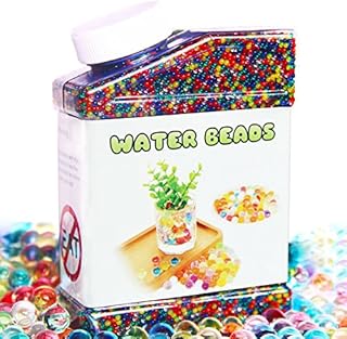 ELONGDI Water Beads Pack Rainbow Mix 50,000 Beads Growing Balls, Jelly Water Gel Beads for Spa Refill, Kids Sensory Toys , Vases, Plant, Wedding and Home Decor