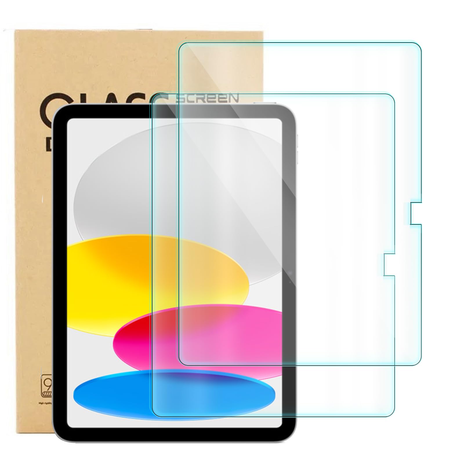 LOOKSEVEN Papered Tempered Glass Screen Protector Compatible with iPad 10th Generation 10.9 Inch 2022, 2 Packs Tablet Screen Protector Write Like