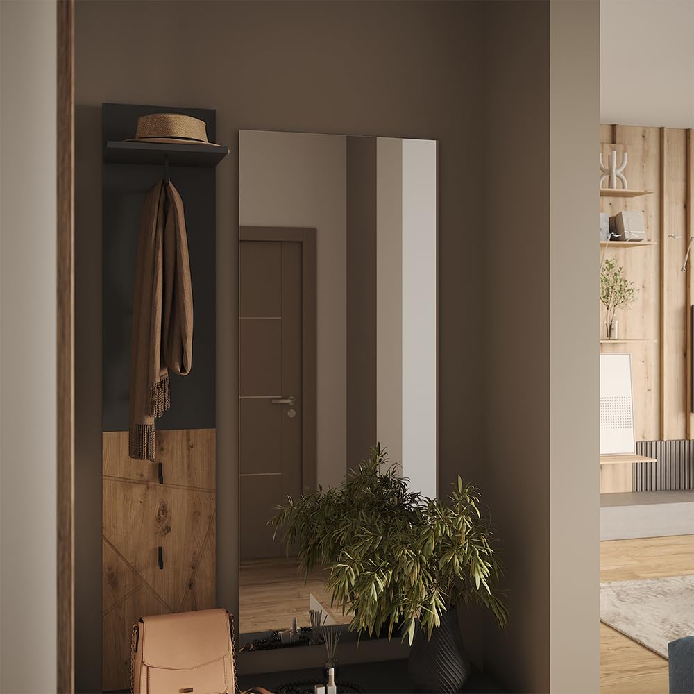 Vicco Appendiabiti da parete Irma, Antracite/Artisan, 31 x 160 cm | adatto per riporre e organizzare nell’ingresso