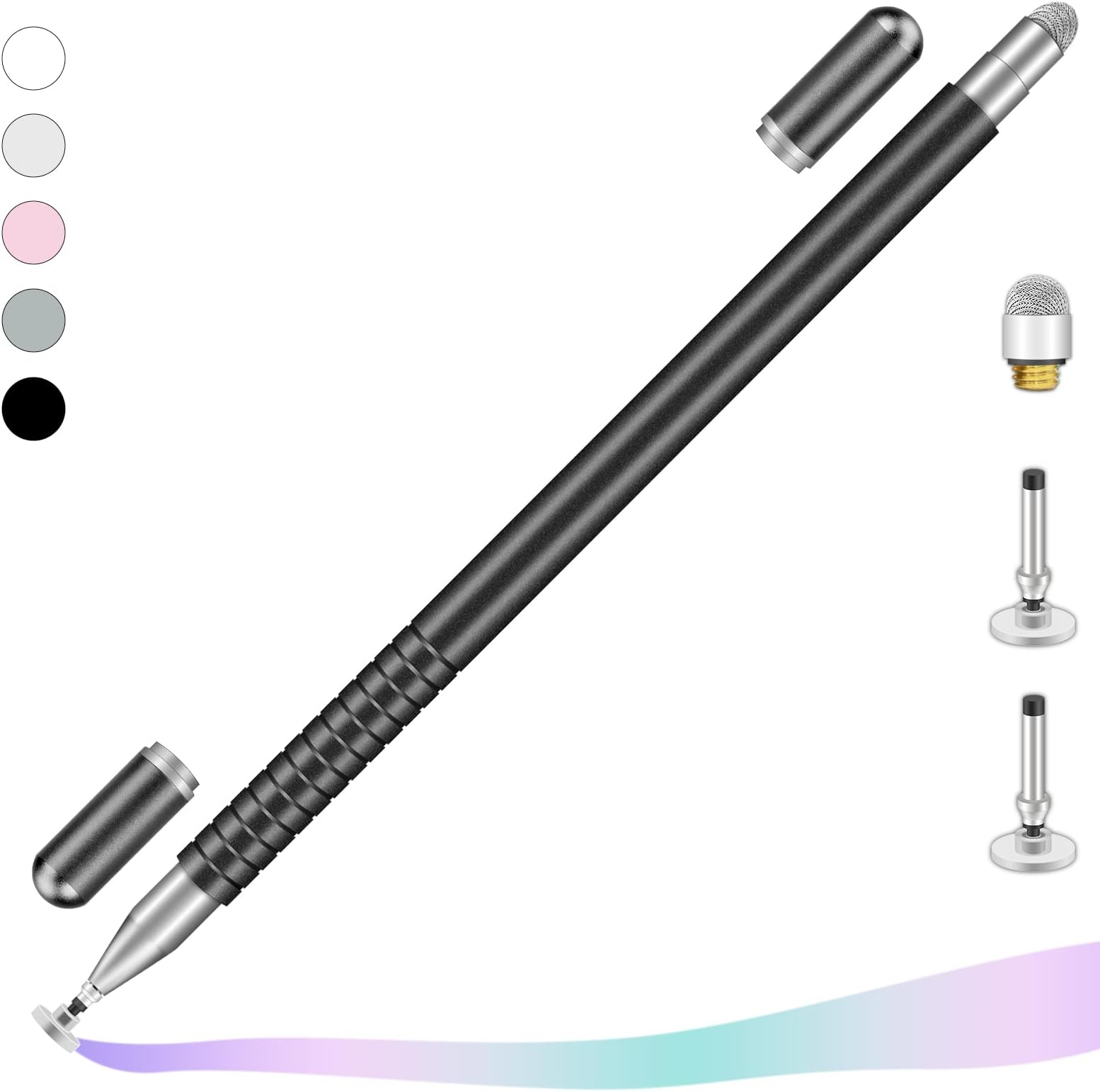 iMoebelUniversal Tablet Stylus Pen 2 in 1 Touchscreen Stylus Pen with 2 Magnetic Caps for Tablets Mobile Phone Smartphone Samsung Huawei etc. Black