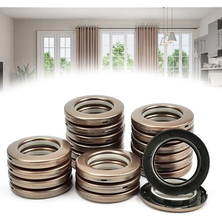 32 Pack Gold Metal Curtain Rings & Pin Hooks Set - 30mm (1.18") Diameter For Hanging Drapes & Shower Curtains - View #10
