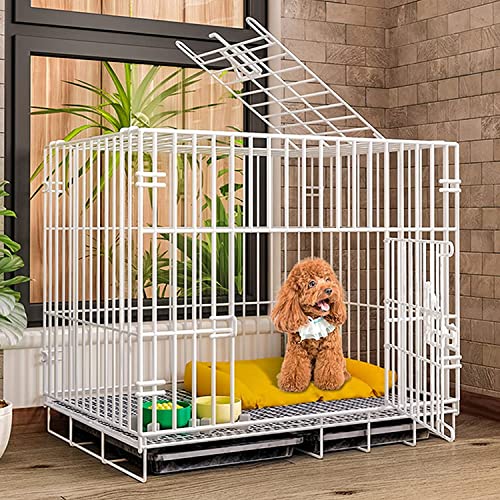 Cage pour chien meuble en métal amovible avec plateau plastique intérieur maison