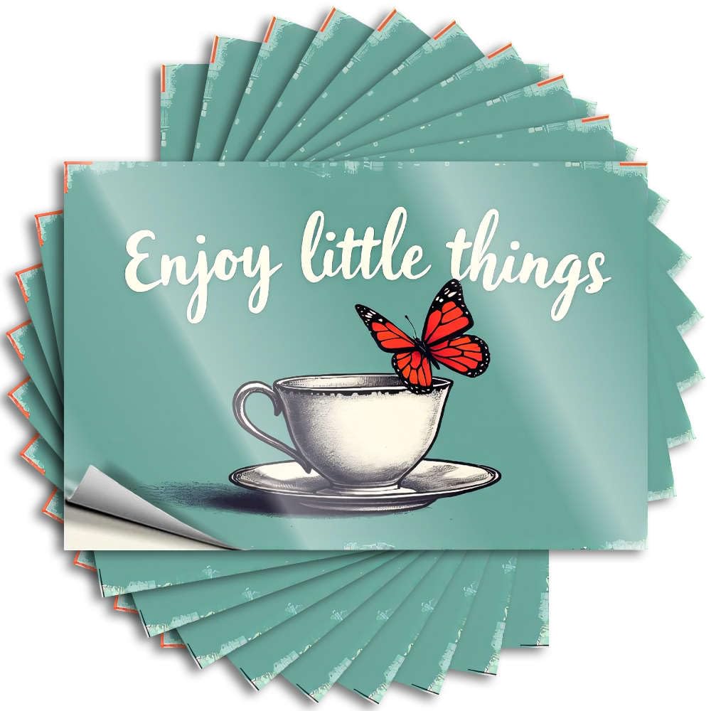 Fzfn Colour Enjoy Little Things. Tattoos Retro Room Decor | Feminist Wall Removable Decal Pack(6X9cm)