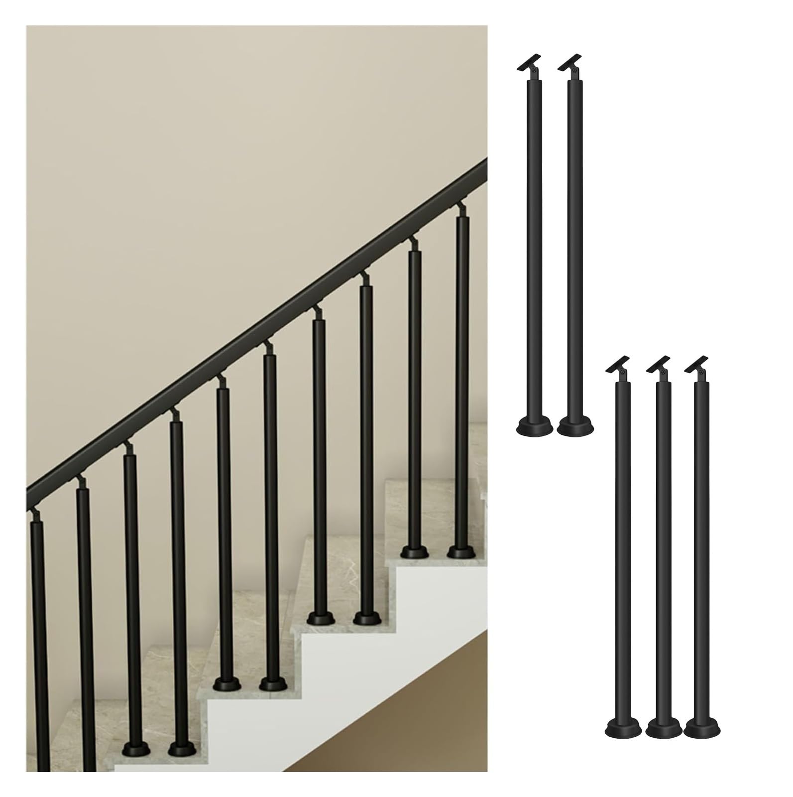 Broches d'escalier réglables en métal pour sécuriser et rénover vos rampes