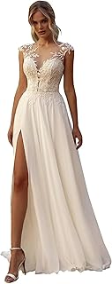 Wedding Dress for Bride Boho Beach Lace Appliques Mermaid Bridal Gowns w...