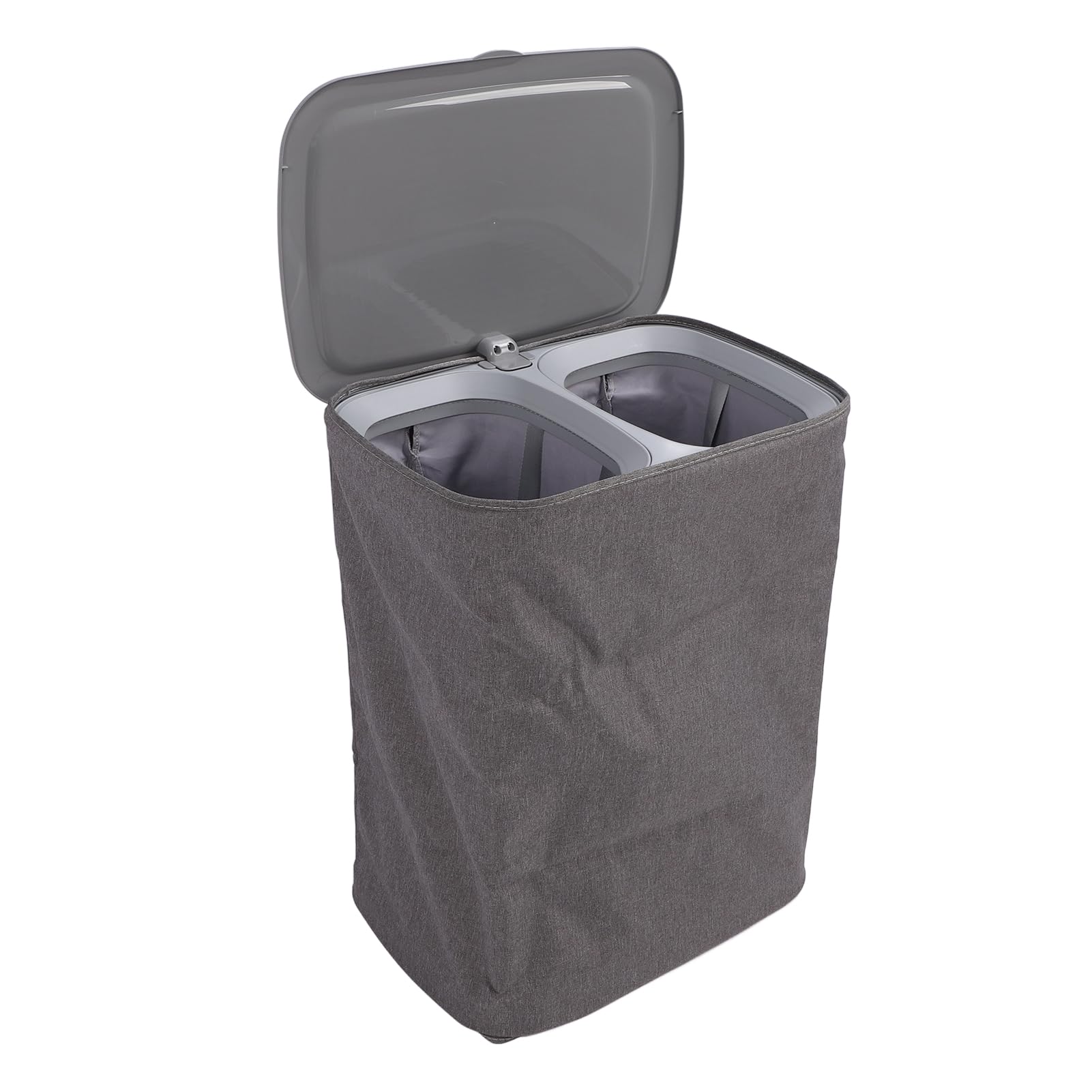 Cesto per la Biancheria con Manici Borsa Staccabile Design a Doppio Scomparto per il Bagno di Casa Usa Materiali in Tessuto (S50L)