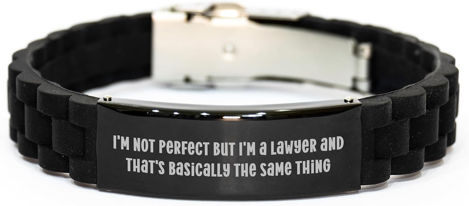 Generic Lawyer Gifts from Friends, Not Perfect But I'm A Lawyer And That's Basically The Same Thing Graduation Unique Gifts for Men, Women, or Colleagues, Small, Black