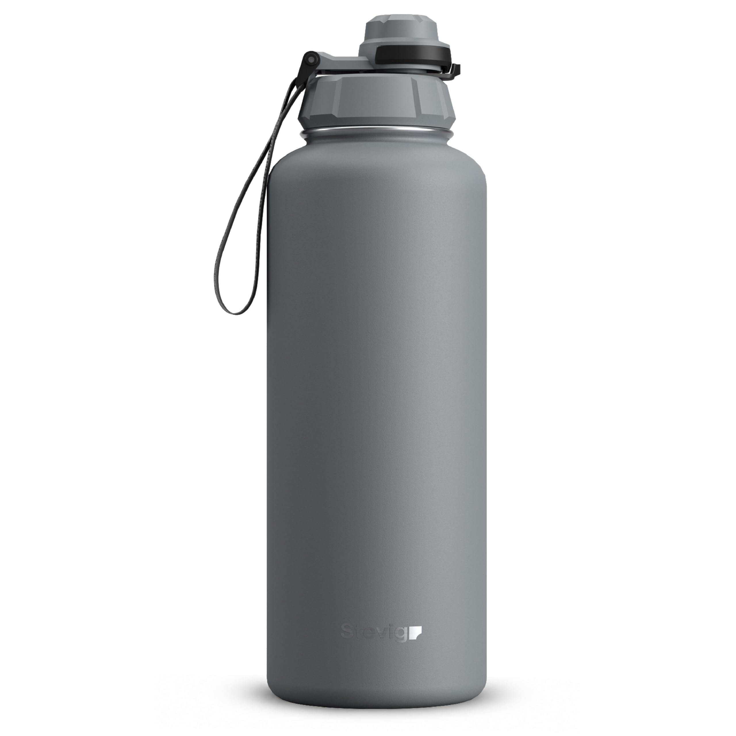 1 Hand Slide Lock Leak-proof | 50 oz | Insulated Vacuum Flask Stainless Steel Sport Water Bottle - Gray ST-253