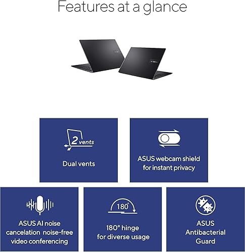 Miniatura 9 de ASUS Portátil Vivobook 16, WUXGA de 16 pulgadas (1920 x 1200) pantalla 1610, Intel Core i5-1235U (10 núcleos, hasta 4.4 GHz), 36 GB de RAM, SSD de 2