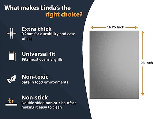 Miniatura 3 de Revestimientos de horno para la parte inferior del horno, paquete de 3 tapetes grandes y resistentes, 16.25 x 23 pulgadas, antiadherentes,
