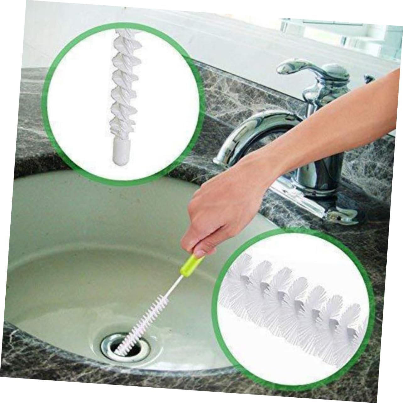 2sets -Handled Bottle Cleaner Brush Kit for Water Bottles and Tumblers Food-Grade Material Light Green Easy to Use and Store