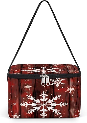 Bolsa de almuerzo aislada con diseño navideño para mujer, reutilizable, bolsa cuadrada de comida para adultos y hombres, lonchera más fresca para