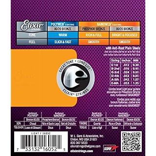 Cordes Elixir® en Phosphore Bronze pour guitare acoustique avec revêtement NANOWEB®, Light (.012-.053) - Les Beatles, Paul McCartney, John Lennon, RIngo Starr, George Harrison Cordes Elixir® en Phosphore Bronze pour guitare acoustique avec revêtement NANOWEB®, Light (.012-.053) – Image 2