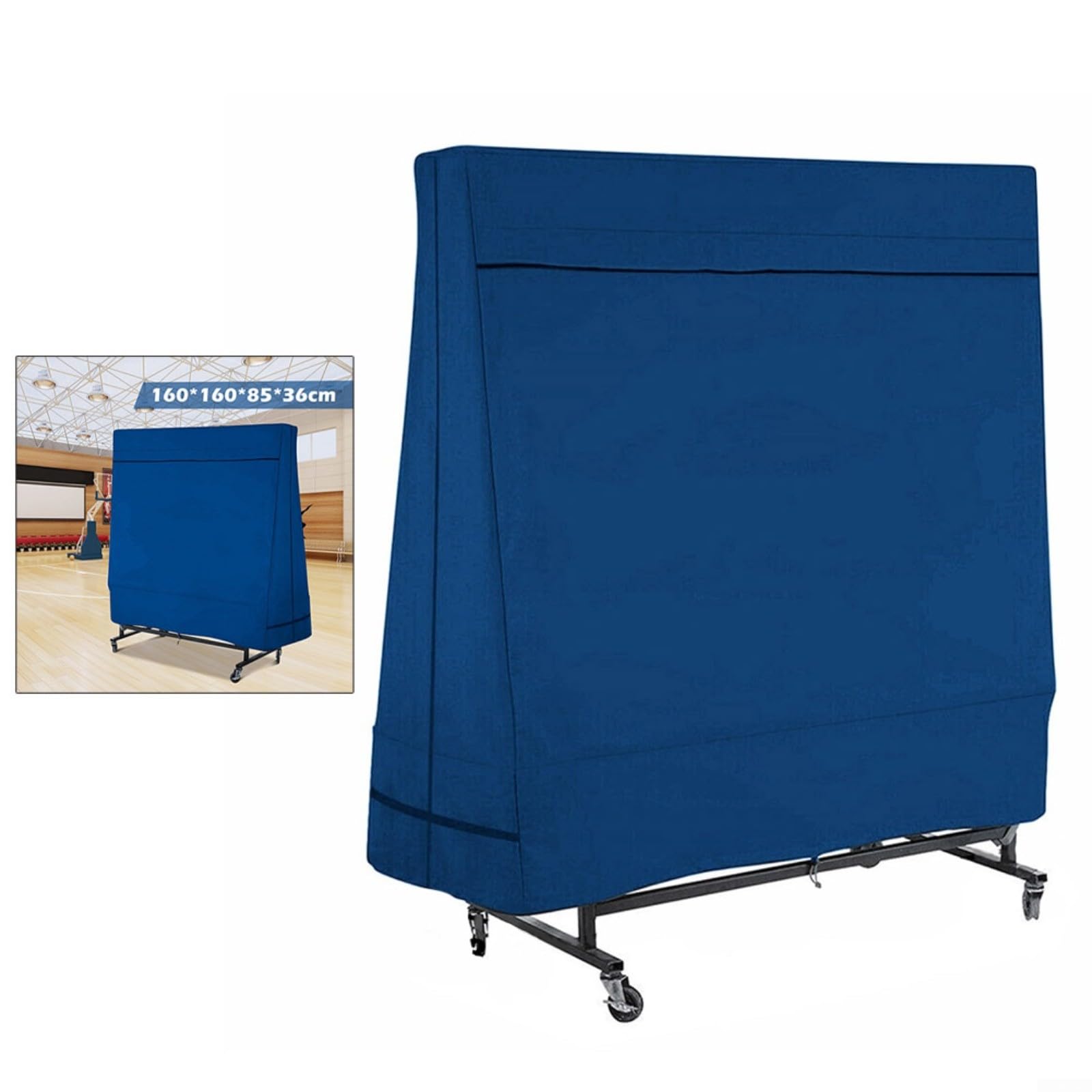 Copertura protettiva impermeabile in tessuto Oxford per tavolo da ping pong per interni ed esterni, 160 x 160 x 85 x 36 cm, colore blu