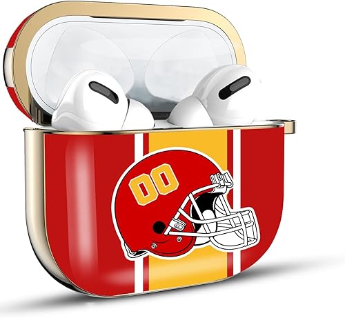 Miniatura 2 de Funda de casco de fútbol con nombre y número personalizado para AirPods Pro de 3 generación Pro 2 (2019 2021 2022), funda protectora para AirPods