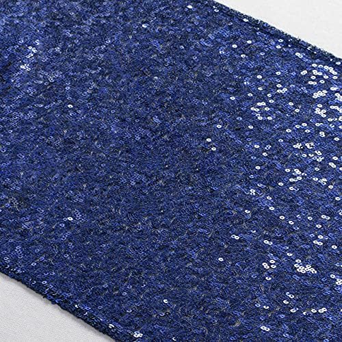 12''x72'' Navy Blue Sequin Table Runner Sparkly Metallic Sequin Runner for Wedding Party Dinner Reception, Event Bridalwedding Runner, Birthday Party, Dinner Party, Shower Ready to Ship!