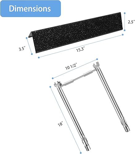 Miniatura 3 de Piezas de parrilla para Weber Spirit I & II y GS4 Spirit II 200 Series, Spirit E210E220S210S220 parrilla con control frontal, parrilla Burenr de 18
