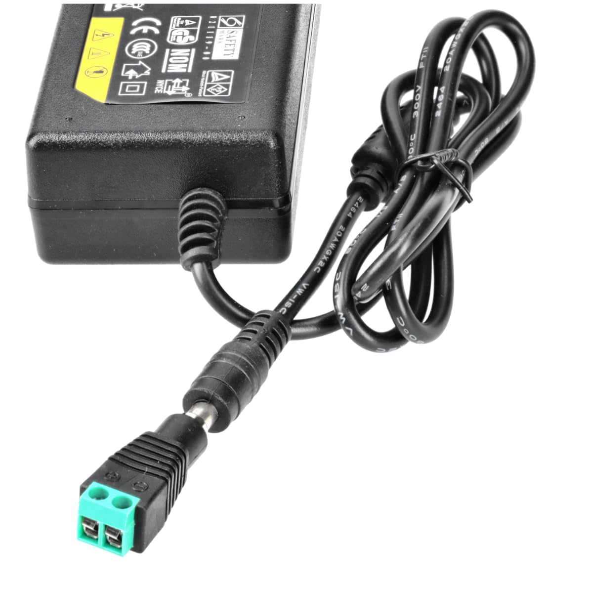 Jandei - Zasilacz transformatorowy wtykowy 110/220V AC na 12V DC 60W 5A, kabel 1m i złącze żeńskie. Instalacja wewnętrzna IP20, do taśm LED, neonów lub urządzeń niskonapięciowych