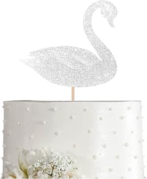 Swan Cake Topper, Glitter Swan Birthday Baby Shower Cake Topper, Party Decoration