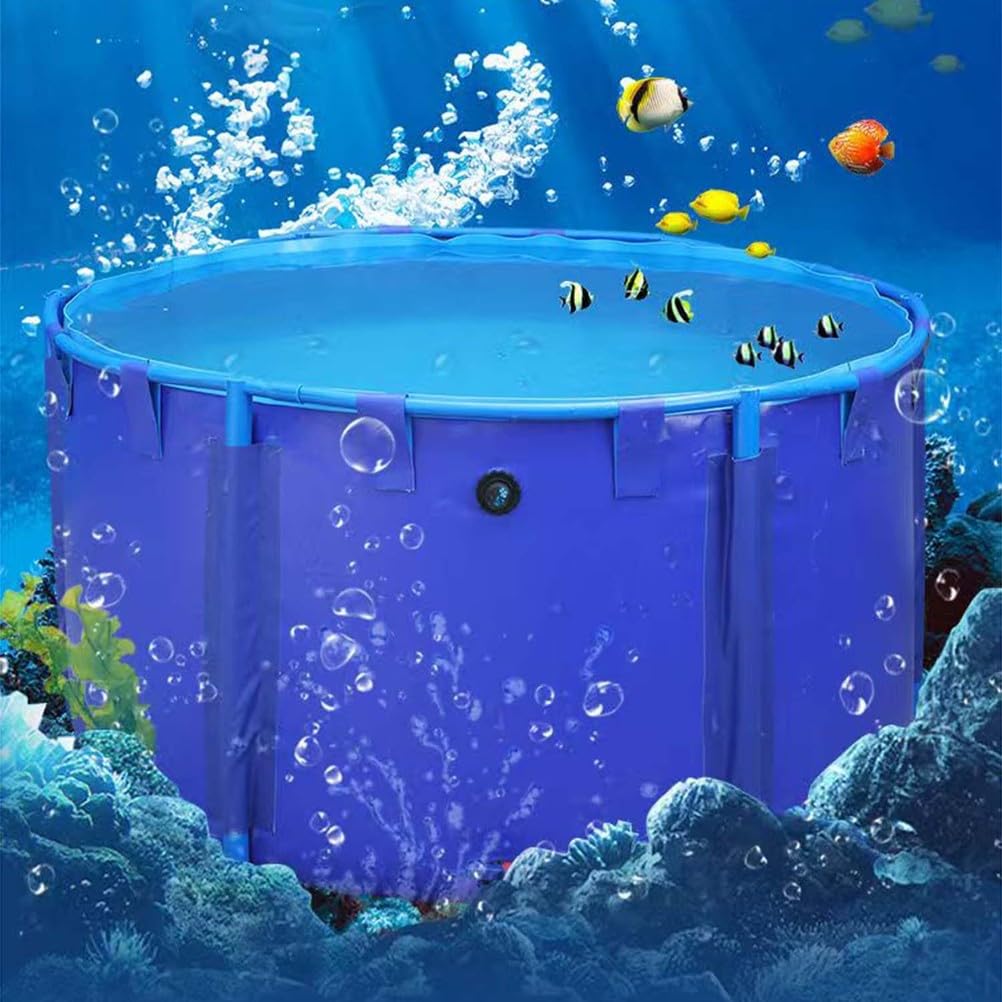 Bassin à poissons portable en PVC avec vanne et support pour koï