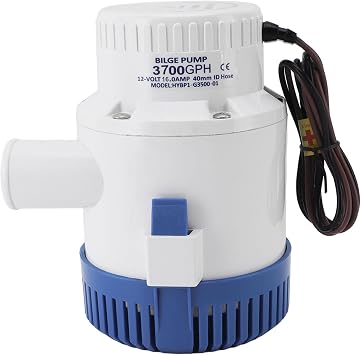 12V and 24V Bilge Pump, 3700 GPH Boat Marine Plumbing Electric Bilge Pump, Marine Electric Rule Bilge Pump, Efficient Low Noise Overheat Prevention 24V