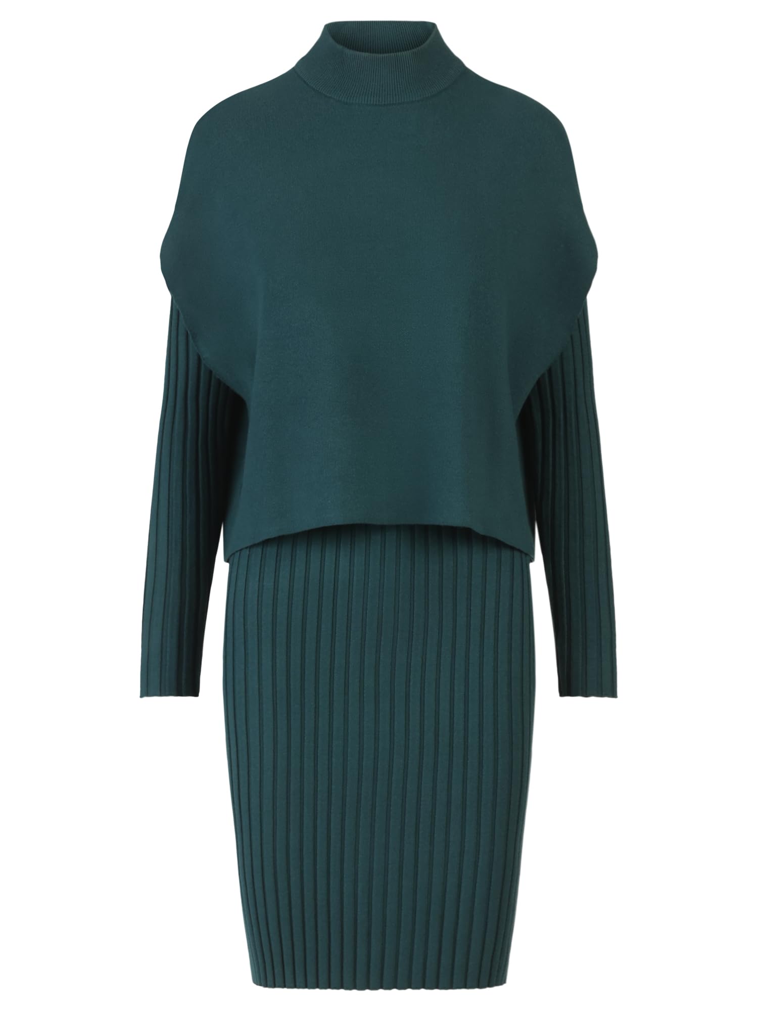APART Fashion Strick Set Vestido, Verde Oscuro, 40 Mujeres