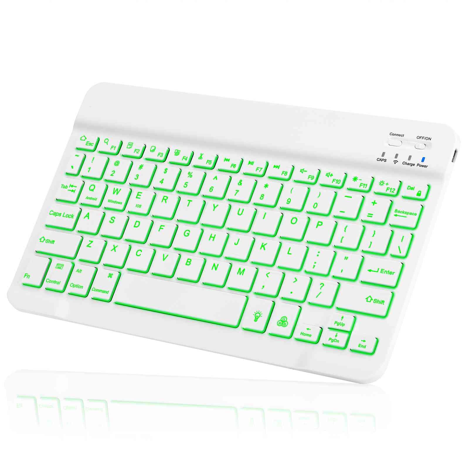 UX030 Lightweight Ergonomic Keyboard with Background RGB Light, Multi Device Slim Rechargeable Keyboard Bluetooth 5.1 and 2.4GHz Stable Connection Keyboard Compatible with Dell Latitude E6540 Laptop