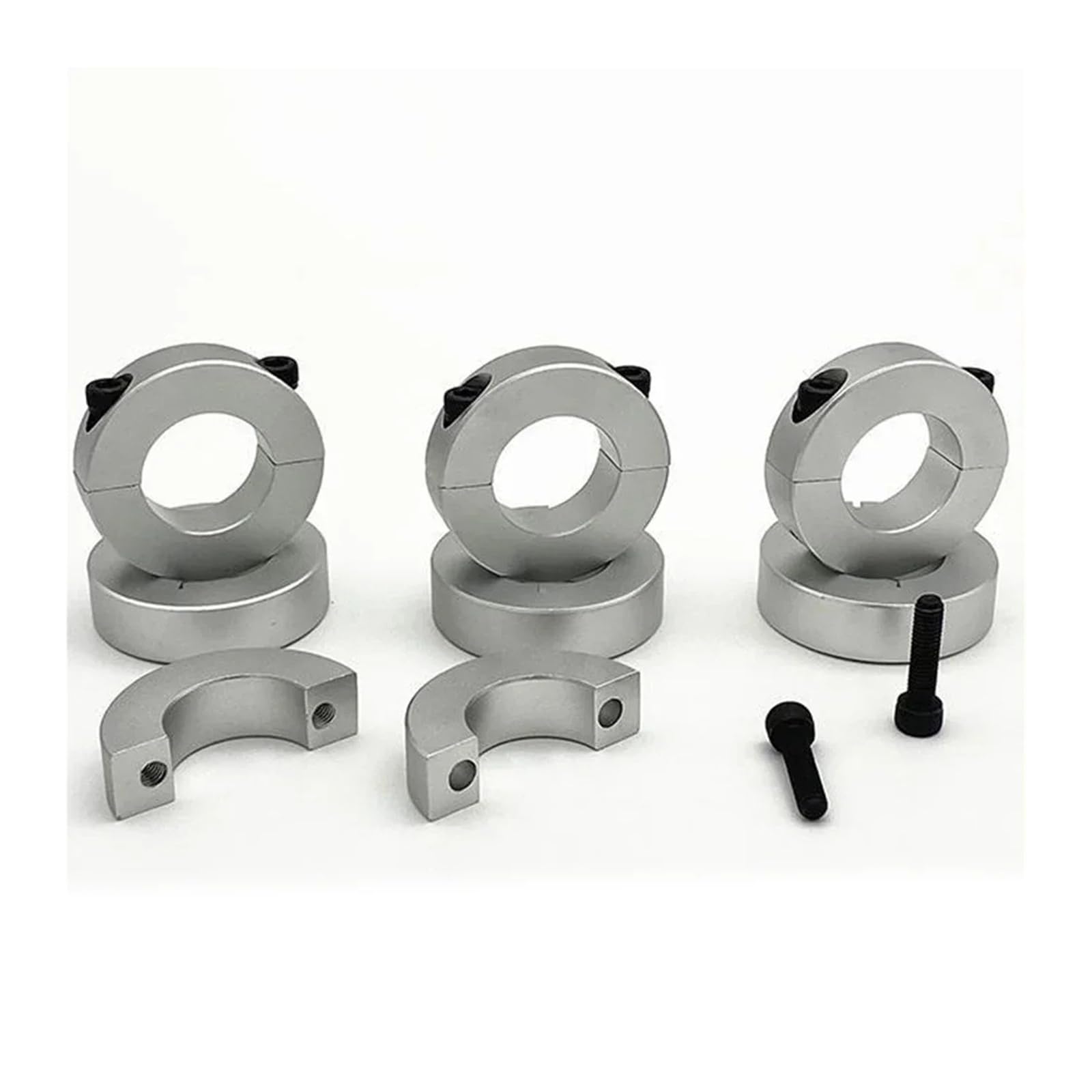 1 bague fixe en alliage d'aluminium. Collier de serrage double fendu