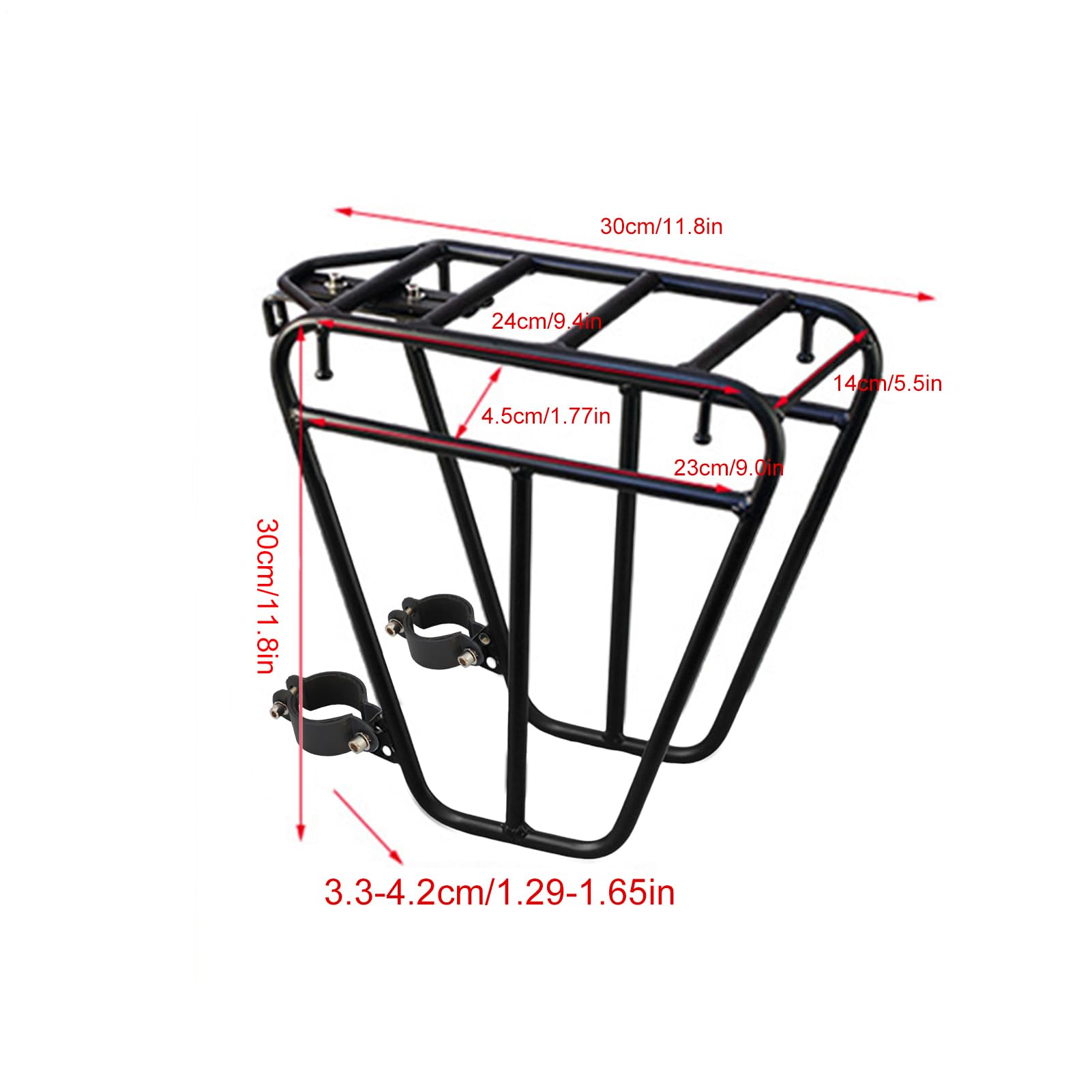 Portapacchi Anteriore Per Bicicletta Regolabile, Portapacchi Per Biciclette Da Strada In Acciaio Capacità 25Kg, Supporto PerPortapacchi Anteriore Per Bici, Cestino AnterioreBici Per Mountain Bike