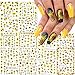 JMEOWIO Adesivi per Unghie Nail Art Stickers Estate Girasole, 12 Fogli 3D Autoadesivi Decorazioni Unghie Fiore Nail Art