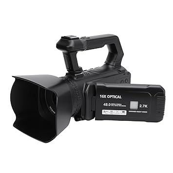 Vbestlife Camcorder with 2.7K Video Camera, 48MP HD Vlogging Camera for Youtube, 16X Digital Zoom Vlog Camera with 4 Inch Touch Screen with Fill Light, Lens Frame,