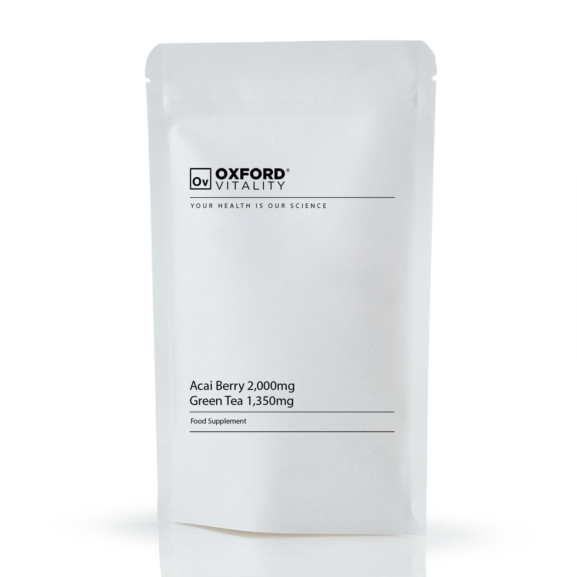 Acai Berry 2000mg & Green Tea 1350mg Tablets | Catechins | ECGCs | Oxford Vitality