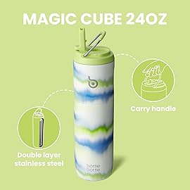 BOTTLE BOTTLE Insulated Water Bottle 24oz with Straw Lid and Handle for Sports Travel Gym Stainless Steel Water Bottles Double-Wall Vacuum Metal Leak Proof BPA-Free (Mist)