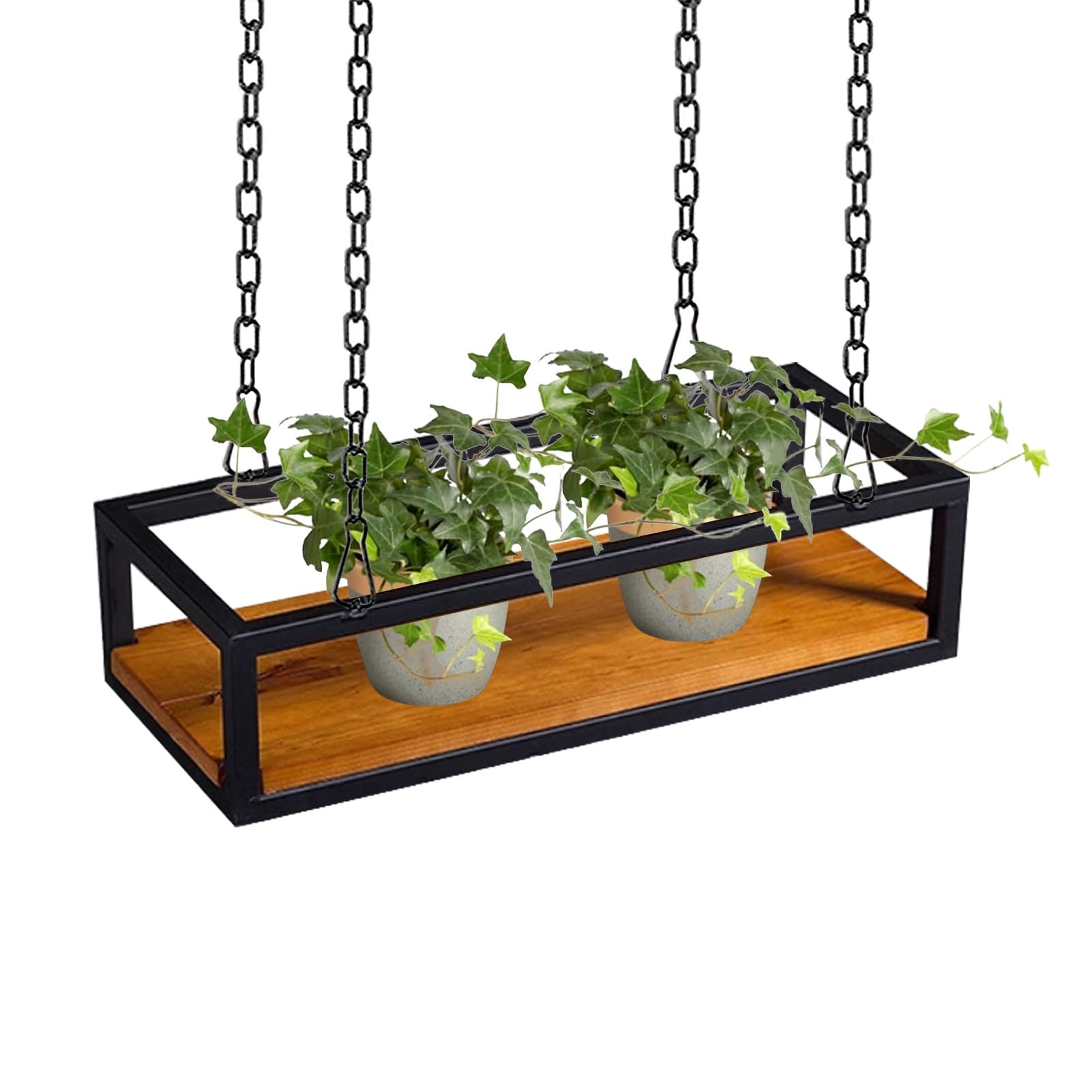 Support de pot de fleurs suspendu en fer forgé premium 80cm