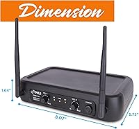 Vista 2 de Pyle - Sistema de micrófonos inalámbrico PDWM2135 VHF, 2 micrófonos de mano, frecuencia fija