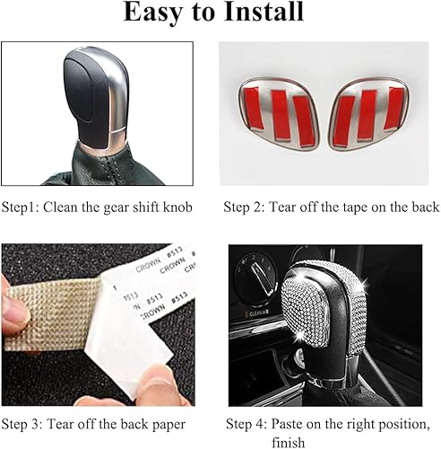 Miniatura 6 de Thor-Ind Bling - Cubierta de pomo de palanca de cambios compatible con Volkswagen VW Arteon Atlas Tiguan Beetle Golf Jetta Passat CC