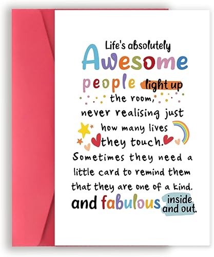 Tarjeta de apoyo única para amigos, colegas, profesores, tarjetas motivacionales humorísticas para él y ella, tarjeta de agradecimiento de aliento