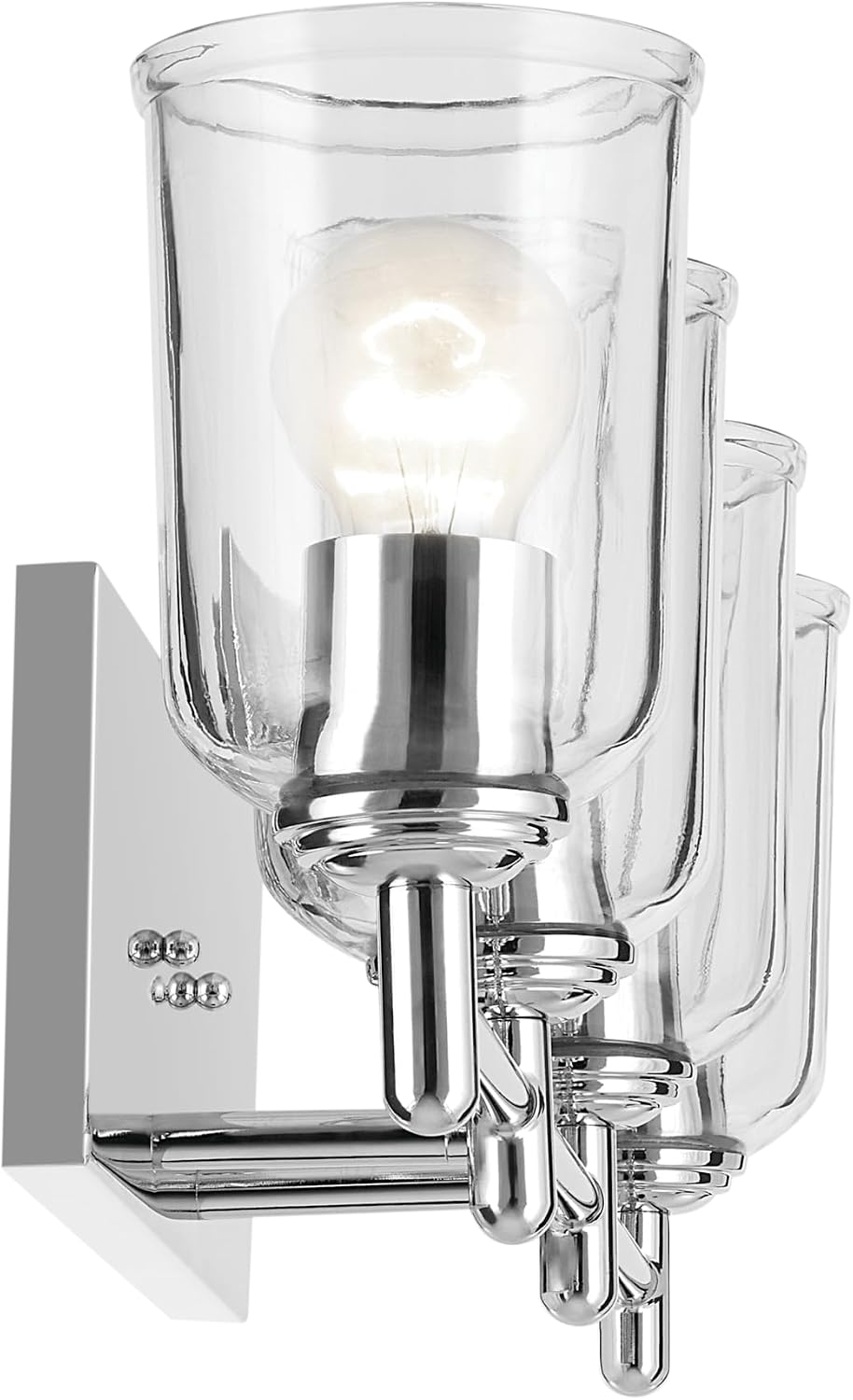 KICHLER Shailene 4-Light Bathroom Vanity Light Fixture with Clear Glass in Chrome, 29.75" Wide Modern Traditional Lighting for Mirror (29.75" x 8.25"), 45575CHCLR