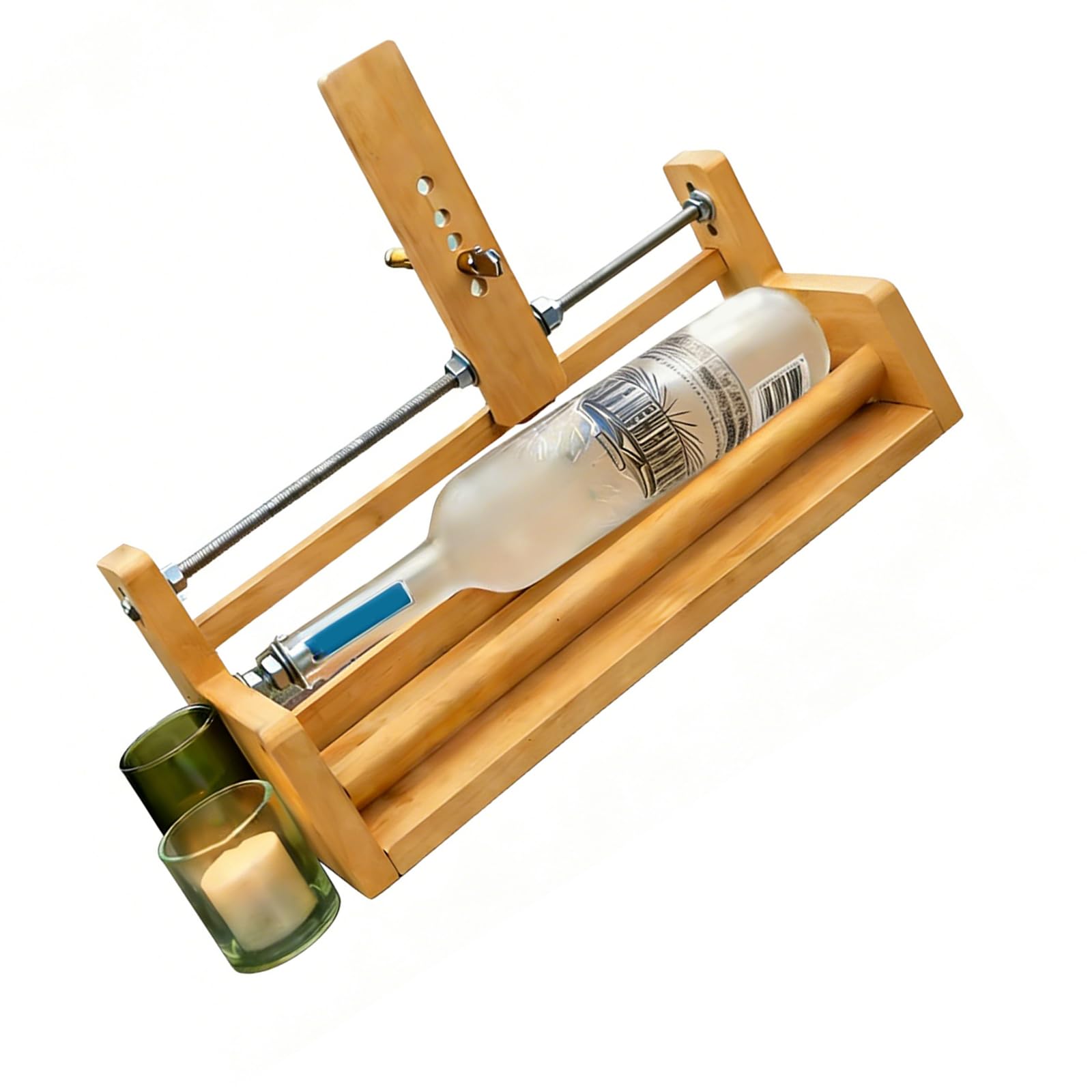 Innovatives Holz Glasflaschenschneidegerät zum Basteln, personalisieren von Vasen und künstlerischen Dekorationsgegenständen, kreative Geschenkherstellung