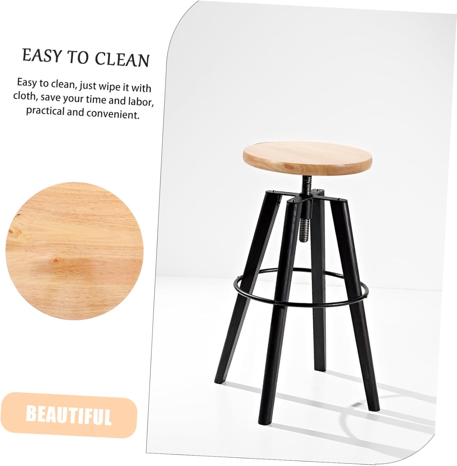 Wooden Round Stool Seat Replacement Cover Durable Bar Chair Surface for Home Office Round Design for Wooden Stools Restaurant Banquet Use