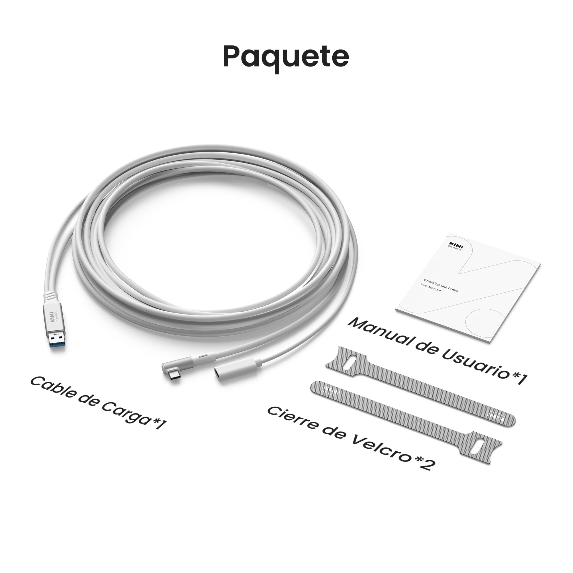 KIWI design Cable Link con Carga 5M Compatible con Meta Quest 3s Quest 3 Quest 2/Pro/Accesorios Pico 4 y PC/SteamVR, Cable USB 3.0 a USB-C Link con Super Rápida 5 Gbps, para Juego Prolongado